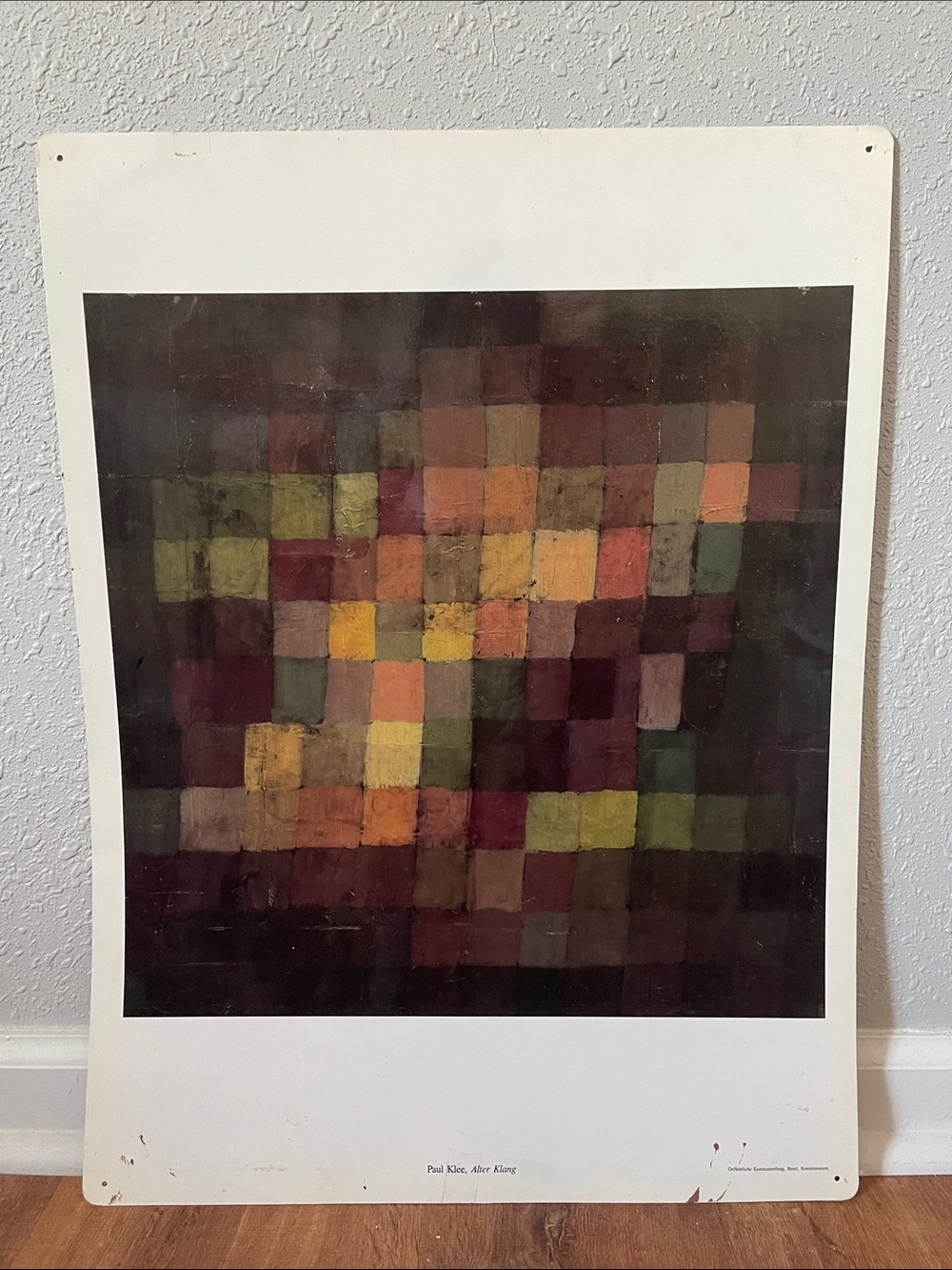 Abstract Color Grid Art Print in Olive, Burgundy, Mustard
